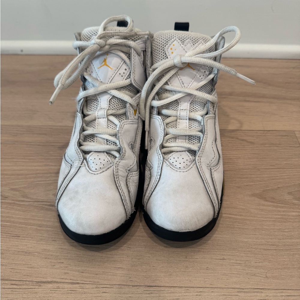 Jordan White and Yellow Sneakers